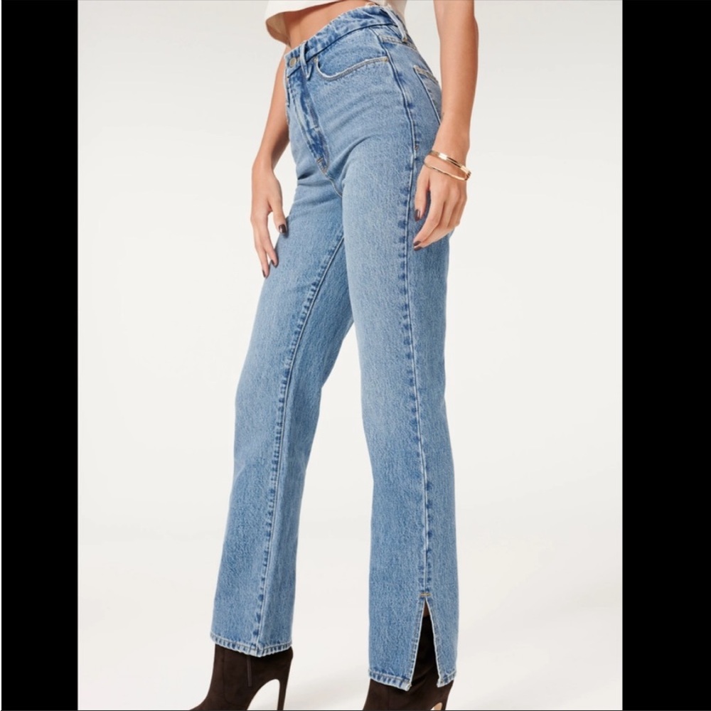 Good American Good Boy Slit Jeans Size 04 / 27 EUC